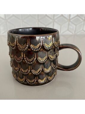 STARBUCKS 2015 Anniversary Collection Mermaid Siren 3D Scale Metallic Mug 10 oz